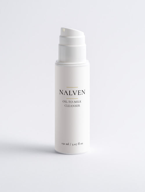 NALVEN Oil-To-Milk Cleanser 150 ml em fundo branco – limpeza facial